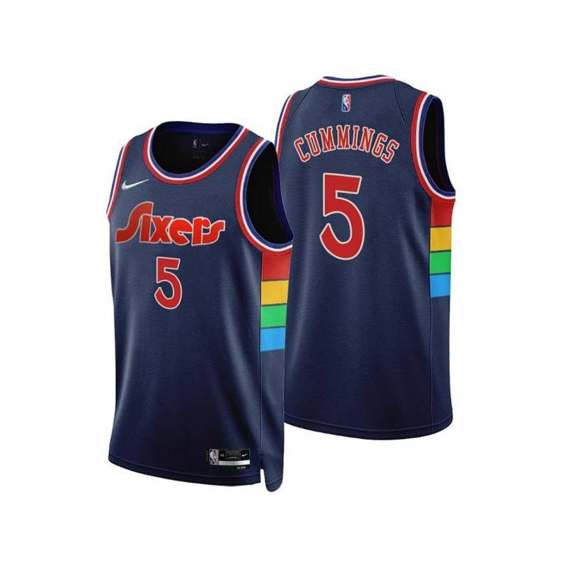 2021-22City Vonteego Cummings Twill Basketball Jersey -76ers #5 Cummings Twill Jerseys, FREE SHIPPING