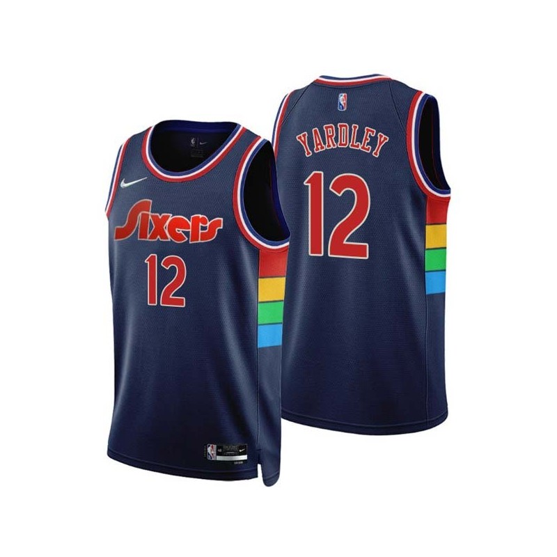 2021-22City George Yardley Twill Basketball Jersey -76ers #12 Yardley Twill Jerseys, FREE SHIPPING