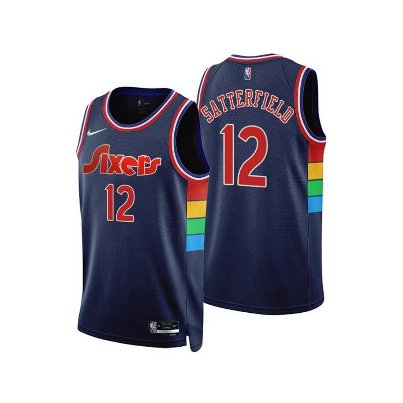 2021-22City Kenny Satterfield Twill Basketball Jersey -76ers #12 Satterfield Twill Jerseys, FREE SHIPPING