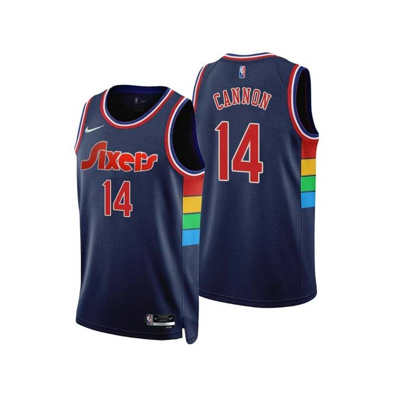 2021-22City Larry Cannon Twill Basketball Jersey -76ers #14 Cannon Twill Jerseys, FREE SHIPPING