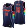 2021-22City Derek Smith Twill Basketball Jersey -76ers #18 Smith Twill Jerseys, FREE SHIPPING