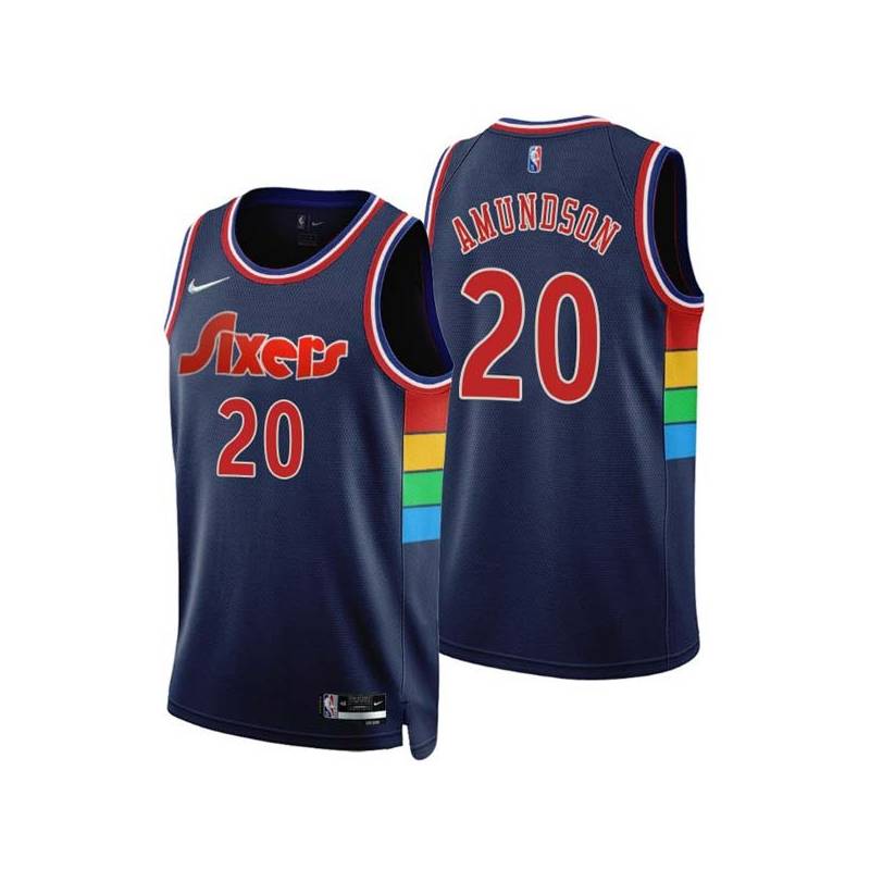 2021-22City Lou Amundson Twill Basketball Jersey -76ers #20 Amundson Twill Jerseys, FREE SHIPPING