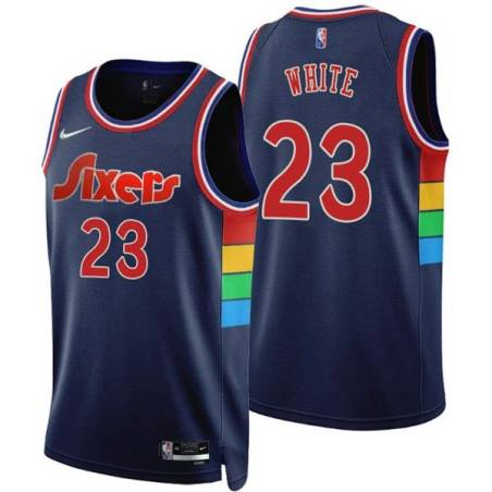 2021-22City Hubie White Twill Basketball Jersey -76ers #23 White Twill Jerseys, FREE SHIPPING