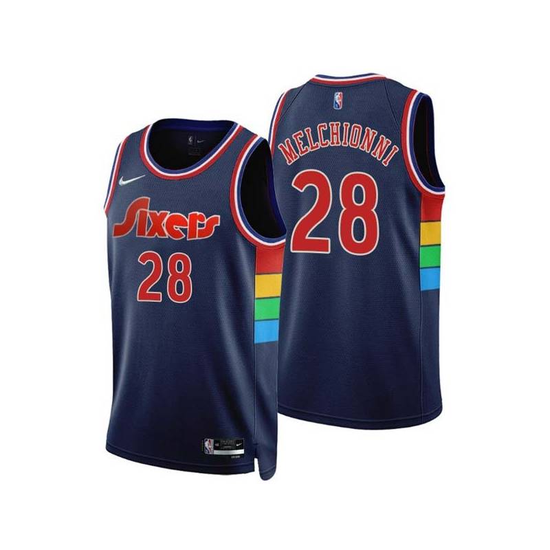 2021-22City Bill Melchionni Twill Basketball Jersey -76ers #28 Melchionni Twill Jerseys, FREE SHIPPING