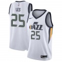 White Jim Les Twill Basketball Jersey -Jazz #25 Les Twill Jerseys, FREE SHIPPING