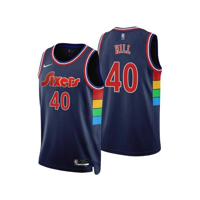 2021-22City Tyrone Hill Twill Basketball Jersey -76ers #40 Hill Twill Jerseys, FREE SHIPPING