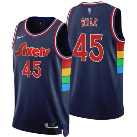 2021-22City Bob Rule Twill Basketball Jersey -76ers #45 Rule Twill Jerseys, FREE SHIPPING