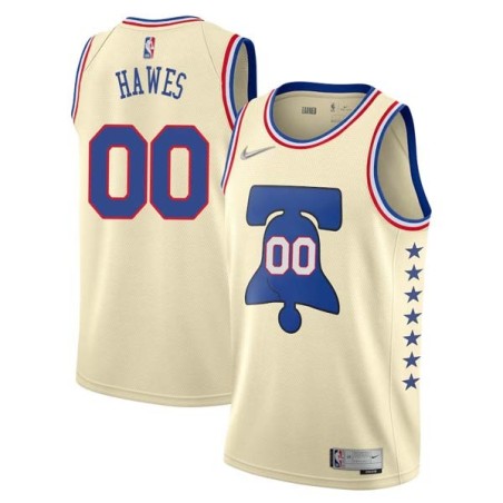 Cream Earned Spencer Hawes Twill Basketball Jersey -76ers #00 Hawes Twill Jerseys, FREE SHIPPING