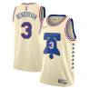 Cream Earned Dave Henderson Twill Basketball Jersey -76ers #3 Henderson Twill Jerseys, FREE SHIPPING