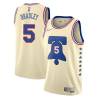 Cream Earned Michael Bradley Twill Basketball Jersey -76ers #5 Bradley Twill Jerseys, FREE SHIPPING