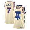 Cream Earned Toby Kimball Twill Basketball Jersey -76ers #7 Kimball Twill Jerseys, FREE SHIPPING