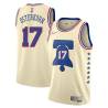 Cream Earned Wally Osterkorn Twill Basketball Jersey -76ers #17 Osterkorn Twill Jerseys, FREE SHIPPING