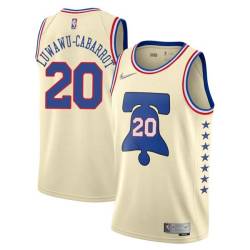 Cream Earned Timothe Luwawu-Cabarrot Twill Basketball Jersey -76ers #20 Luwawu-Cabarrot Twill Jerseys, FREE SHIPPING