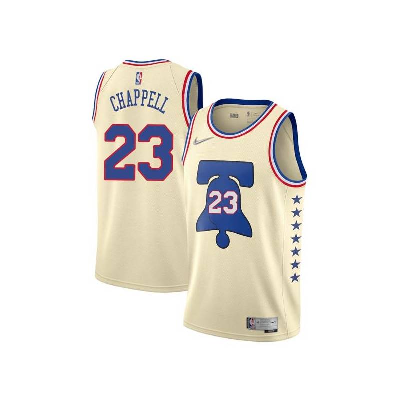 Cream Earned Len Chappell Twill Basketball Jersey -76ers #23 Chappell Twill Jerseys, FREE SHIPPING