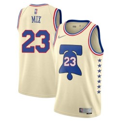 Cream Earned Steve Mix Twill Basketball Jersey -76ers #23 Mix Twill Jerseys, FREE SHIPPING