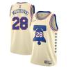 Cream Earned Bill Melchionni Twill Basketball Jersey -76ers #28 Melchionni Twill Jerseys, FREE SHIPPING