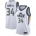 White Scott Padgett Twill Basketball Jersey -Jazz #34 Padgett Twill Jerseys, FREE SHIPPING