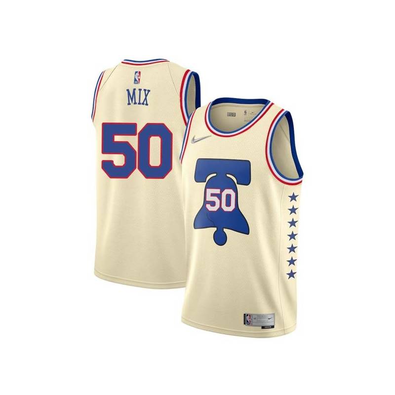 Cream Earned Steve Mix Twill Basketball Jersey -76ers #50 Mix Twill Jerseys, FREE SHIPPING