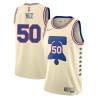 Cream Earned Steve Mix Twill Basketball Jersey -76ers #50 Mix Twill Jerseys, FREE SHIPPING