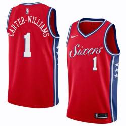 Red2 Michael Carter-Williams Twill Basketball Jersey -76ers #1 Carter-Williams Twill Jerseys, FREE SHIPPING