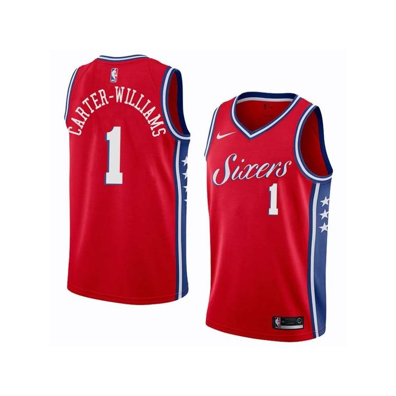 Red2 Michael Carter-Williams Twill Basketball Jersey -76ers #1 Carter-Williams Twill Jerseys, FREE SHIPPING