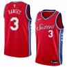 Red2 Cal Ramsey Twill Basketball Jersey -76ers #3 Ramsey Twill Jerseys, FREE SHIPPING