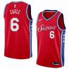 Red2 Ed Earle Twill Basketball Jersey -76ers #6 Earle Twill Jerseys, FREE SHIPPING