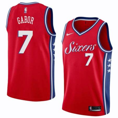 Red2 Bill Gabor Twill Basketball Jersey -76ers #7 Gabor Twill Jerseys, FREE SHIPPING