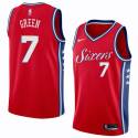 Sean Green Twill Basketball Jersey -76ers #7 Green Twill Jerseys, FREE SHIPPING