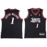 Black Throwback Michael Carter-Williams Twill Basketball Jersey -76ers #1 Carter-Williams Twill Jerseys, FREE SHIPPING