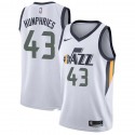 White Kris Humphries Twill Basketball Jersey -Jazz #43 Humphries Twill Jerseys, FREE SHIPPING