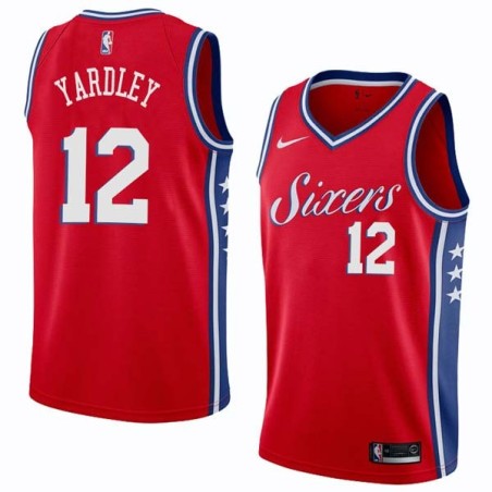 Red2 George Yardley Twill Basketball Jersey -76ers #12 Yardley Twill Jerseys, FREE SHIPPING