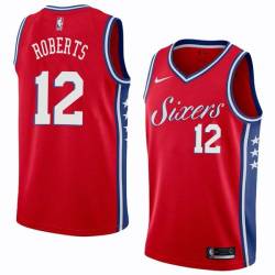 Red2 Joe Roberts Twill Basketball Jersey -76ers #12 Roberts Twill Jerseys, FREE SHIPPING