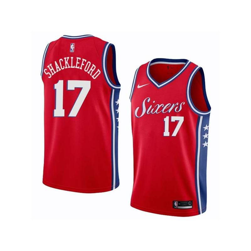 Red2 Charles Shackleford Twill Basketball Jersey -76ers #17 Shackleford Twill Jerseys, FREE SHIPPING