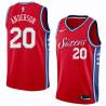 Red2 Ron Anderson Twill Basketball Jersey -76ers #20 Anderson Twill Jerseys, FREE SHIPPING