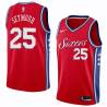 Red2 Paul Seymour Twill Basketball Jersey -76ers #25 Seymour Twill Jerseys, FREE SHIPPING