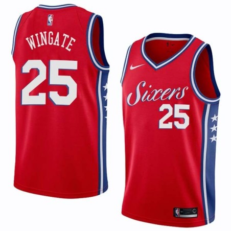 Red2 David Wingate Twill Basketball Jersey -76ers #25 Wingate Twill Jerseys, FREE SHIPPING