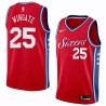 Red2 David Wingate Twill Basketball Jersey -76ers #25 Wingate Twill Jerseys, FREE SHIPPING