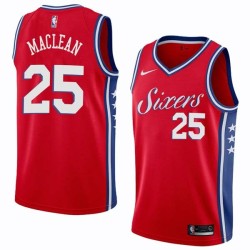 Red2 Don MacLean Twill Basketball Jersey -76ers #25 MacLean Twill Jerseys, FREE SHIPPING