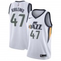 White Andrei Kirilenko Twill Basketball Jersey -Jazz #47 Kirilenko Twill Jerseys, FREE SHIPPING