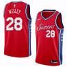 Red2 Walt Wesley Twill Basketball Jersey -76ers #28 Wesley Twill Jerseys, FREE SHIPPING