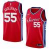 Red2 Alaa Abdelnaby Twill Basketball Jersey -76ers #55 Abdelnaby Twill Jerseys, FREE SHIPPING