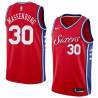 Red2 Tony Massenburg Twill Basketball Jersey -76ers #30 Massenburg Twill Jerseys, FREE SHIPPING