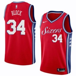 Red2 John Block Twill Basketball Jersey -76ers #34 Block Twill Jerseys, FREE SHIPPING