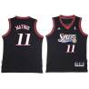 Black Throwback Eric Maynor Twill Basketball Jersey -76ers #11 Maynor Twill Jerseys, FREE SHIPPING