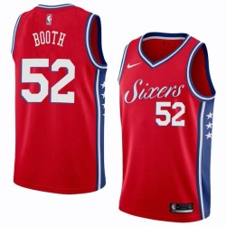 Red2 Calvin Booth Twill Basketball Jersey -76ers #52 Booth Twill Jerseys, FREE SHIPPING