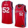 Red2 Calvin Booth Twill Basketball Jersey -76ers #52 Booth Twill Jerseys, FREE SHIPPING