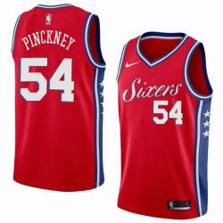 Red2 Ed Pinckney Twill Basketball Jersey -76ers #54 Pinckney Twill Jerseys, FREE SHIPPING