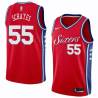 Red2 Dolph Schayes Twill Basketball Jersey -76ers #55 Schayes Twill Jerseys, FREE SHIPPING