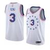 White_Earned George King Twill Basketball Jersey -76ers #3 King Twill Jerseys, FREE SHIPPING